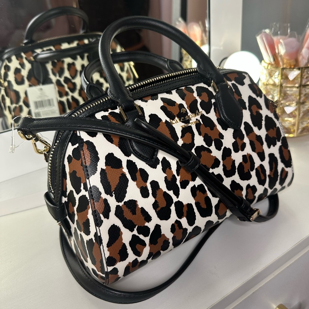 Kate Spade Leopard Print Small Duffle Crossbody